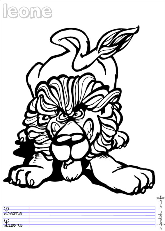coloriage lion 3